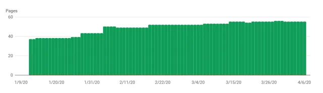Screenshot of Google Search Console coverage.