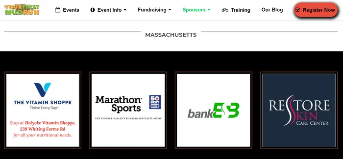 Screenshot of event sponsors.