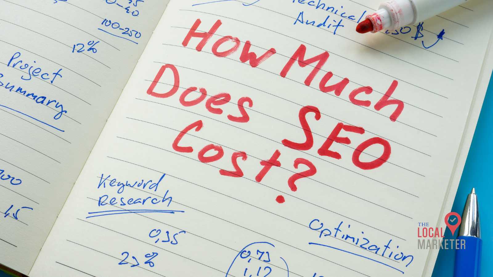 written question how much does seo cost in notebook